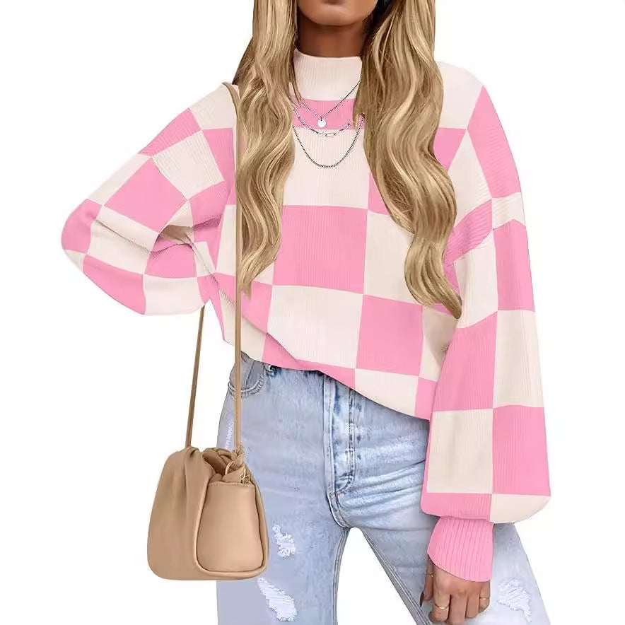 Damen Rollkragenpullover | Gestreifter Rippstrick Winterlook