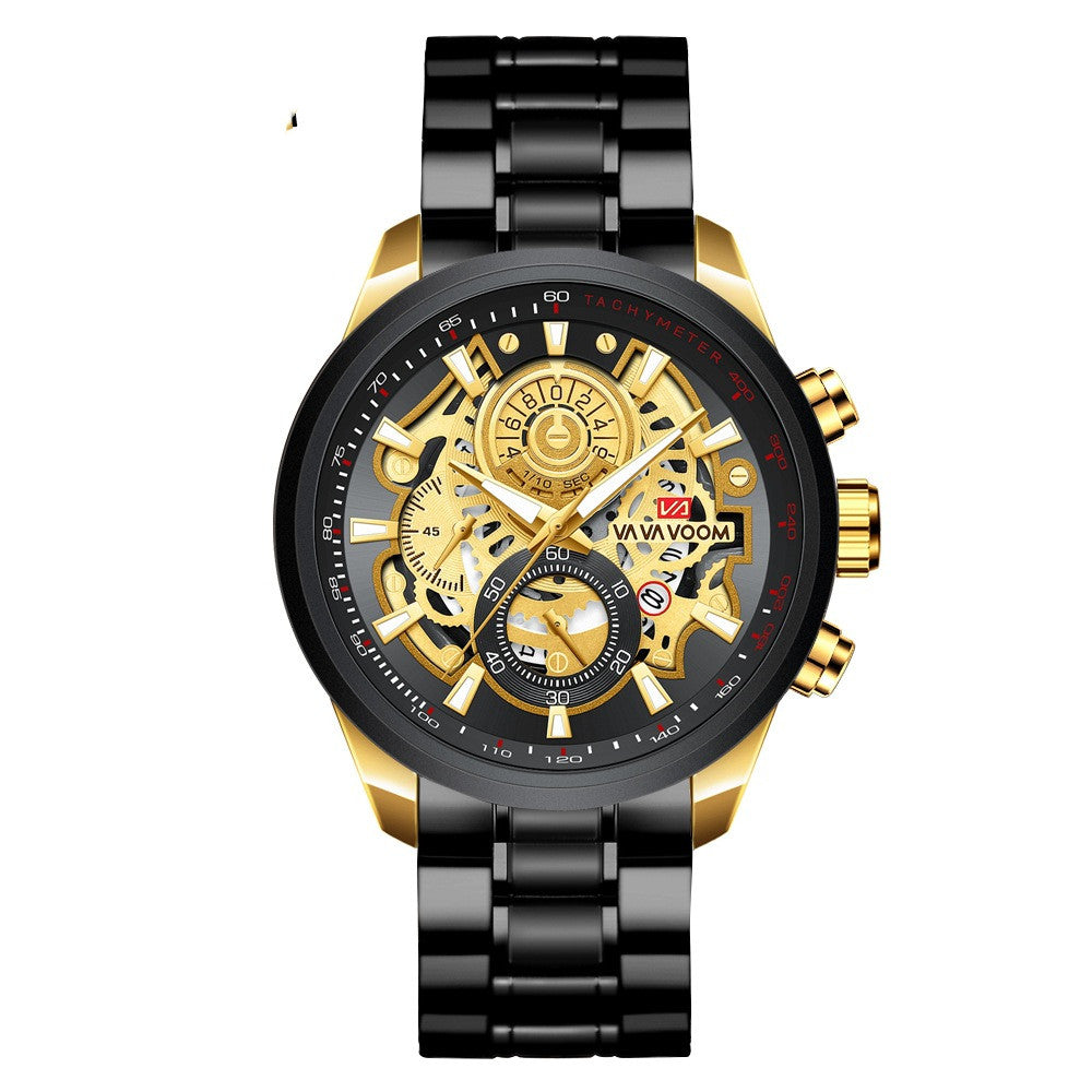 Men's Quartz Watch Black Gold | elegant business precise