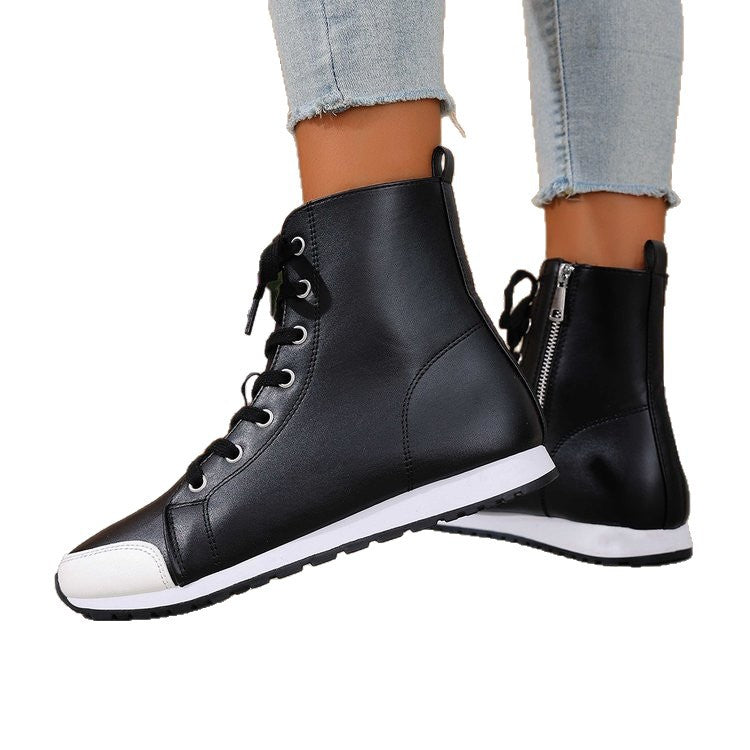 Women's Flat Ankle Boots with Side Zip – Stylish Everyday Boots