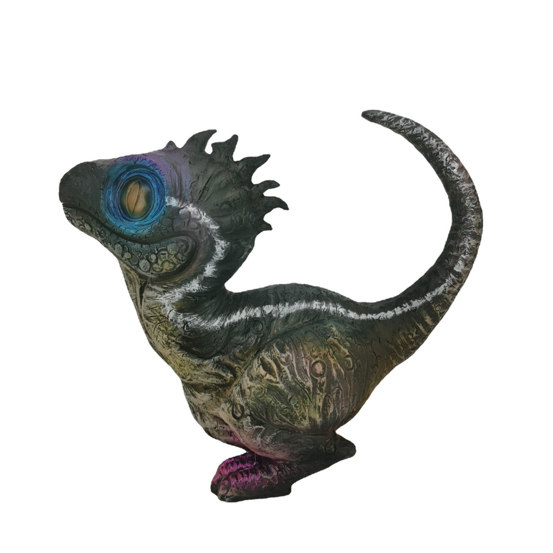 Niedliche Dinosaurier Gartenfigur – Realistische Velociraptor Resin Deko