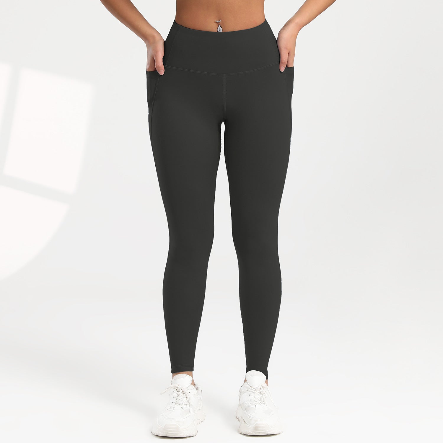 Women's High Waist Running Leggings with Pockets – Push-Up Sports Trousers