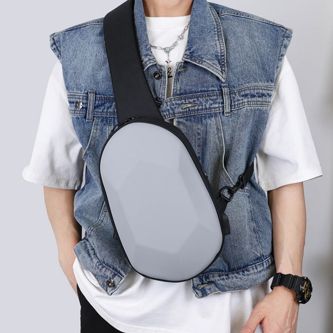 Men's Solid Crossbody Shoulder Bag | Minimalist Bag