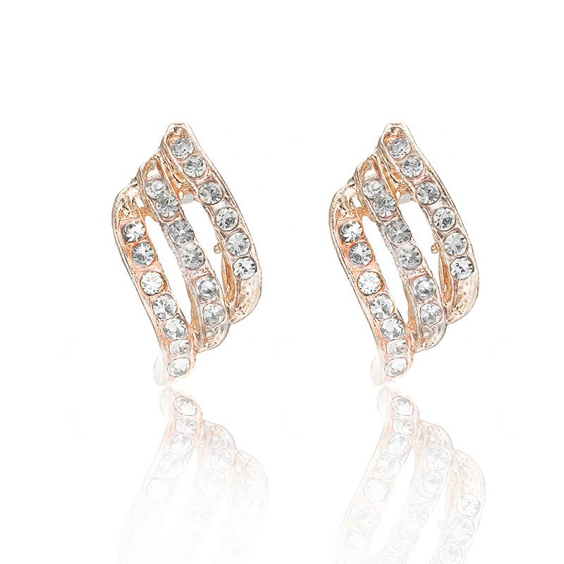 Schlichte Kristall-Ohrringe – Elegante Funkelnde Ohrstecker für Damen