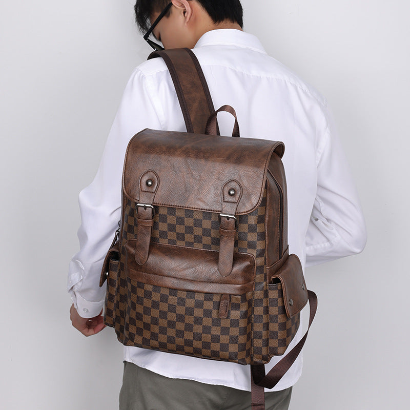 Checked Backpack Large | Travel Leisure | Stylish Backpack