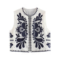 Damen Stickerei Weste Elegant | Ärmelloses Vintage Boho Top