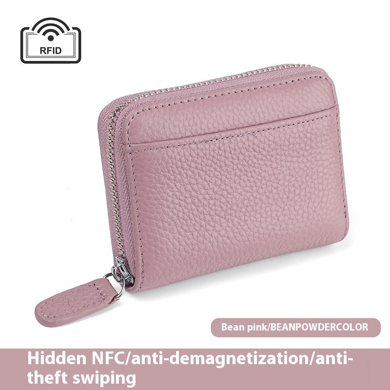 RFID Leather Card Holder - Small Wallet with Coin Pocket Unisex