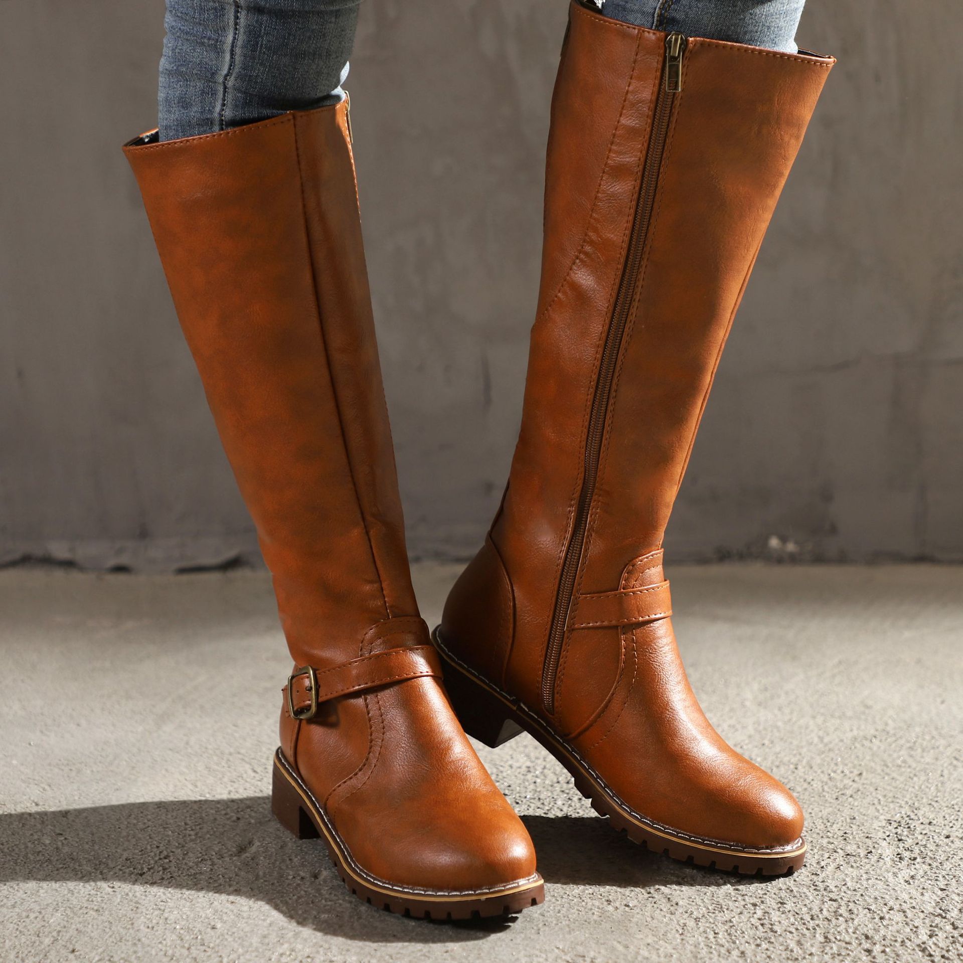Damen Ritterstiefel | Elegante Kniehohe Boots mit Absatz