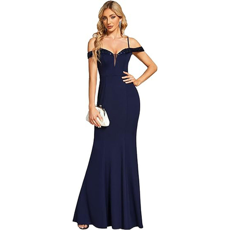 Off-Shoulder Evening Dress for Women | Elegant Long Party Dress