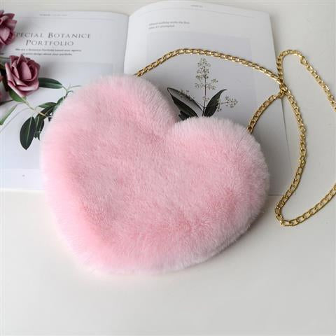 Plush Women's Bag with Chain – perfect for Valentine's Day