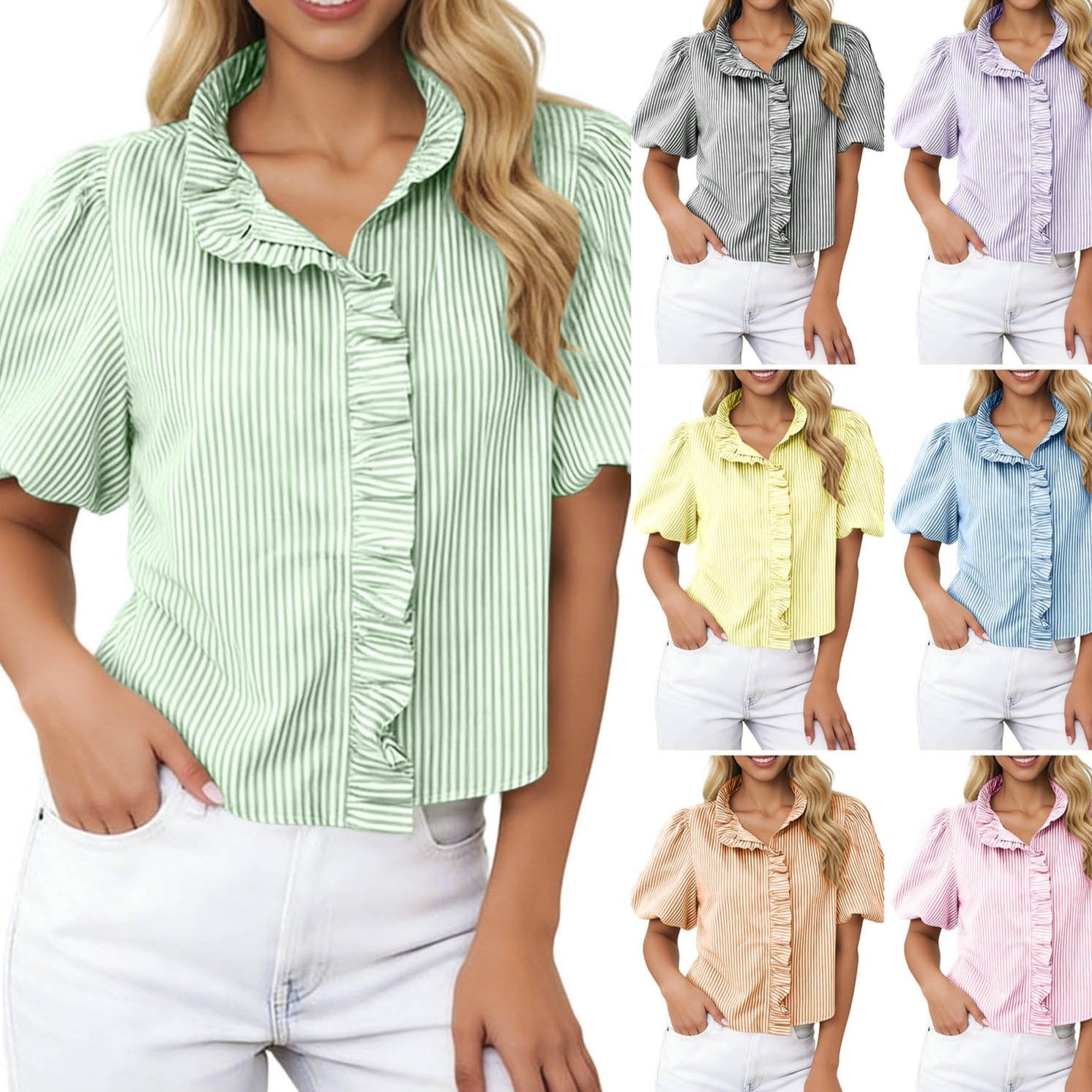 Premium Women's Striped Blouse – Yarn-Dyed, Loose Fit & Stylish