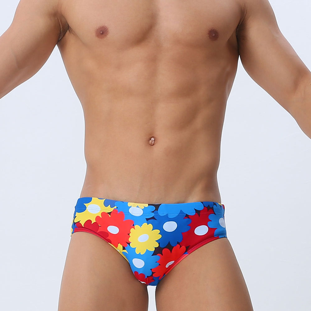 Men's Floral Swim Briefs – Colorful Swimwear with Tropical Print