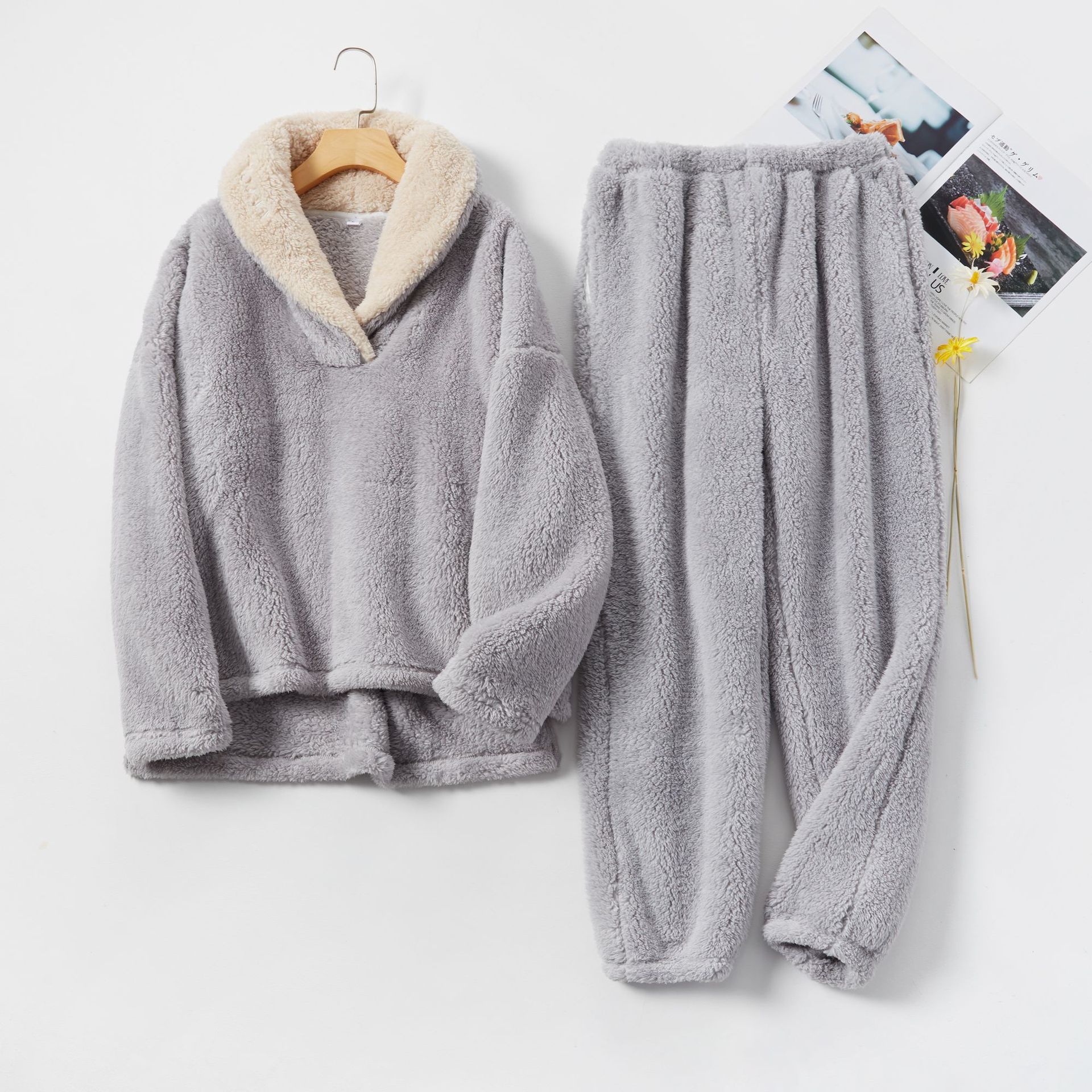 Women's Coral Fleece Pyjama Set – Warm, Fluffy & Perfect for Winter
