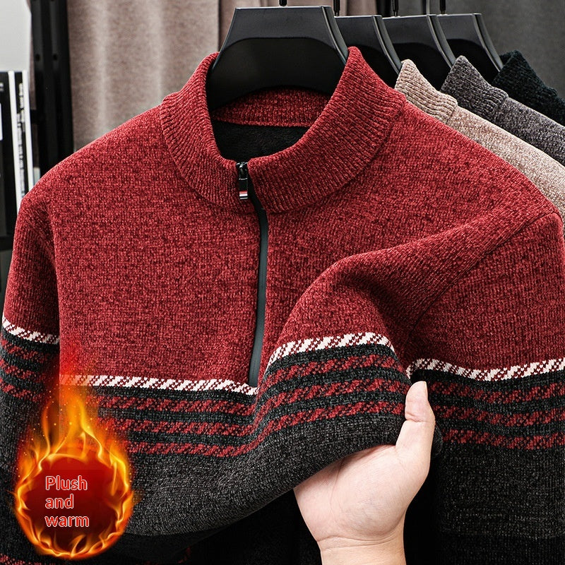 Herren Thermo Pullover Half Zip – Extra Dick Gefütterter Sweater