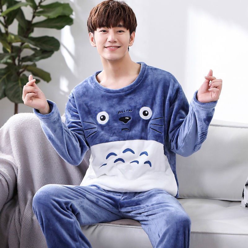 Herren Pyjama Korallenfleece Winter | Warmes Homewear Set