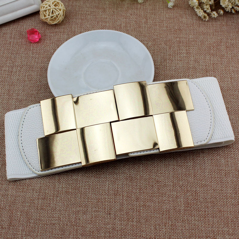 Women's Stretch Waist Belt | Elastic Metal Buckle Elegant
