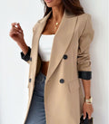 Women's Beige Blazer – Relaxed Fit, Casual & Timelessly Elegant