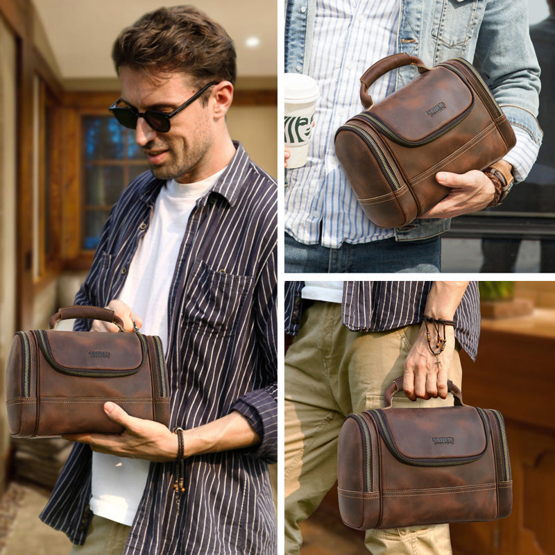Vintage Men's Training Bag Made of Cowhide – Premium Travel Sports Bag