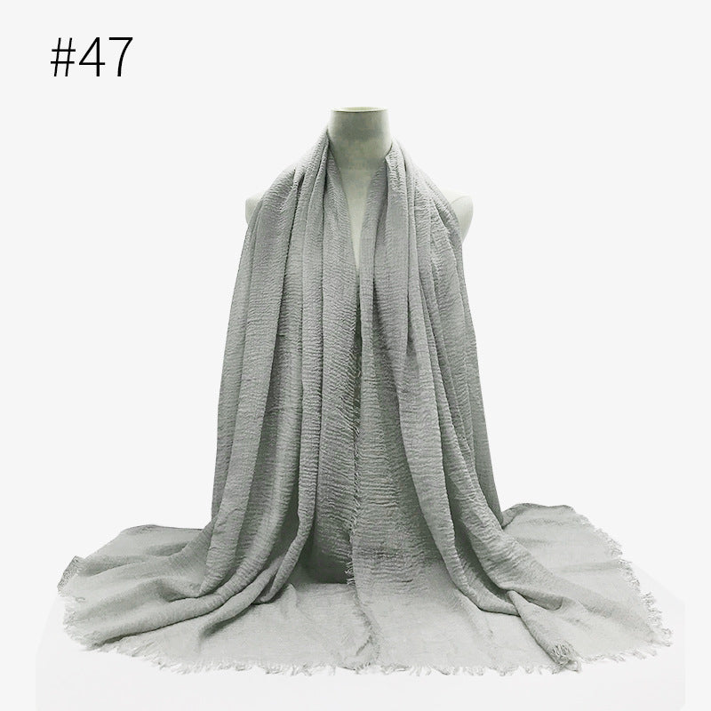 Damen Baumwoll Pashmina Schal | Weicher Fransen Hijab Stola
