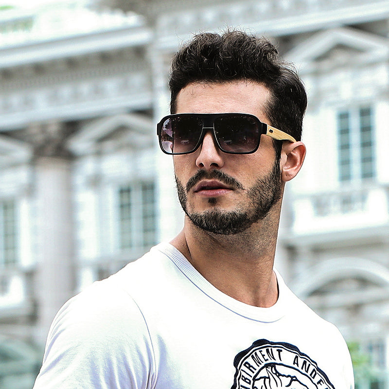Holz Sonnenbrille eckig | Unisex | Natürliche Designer Brille