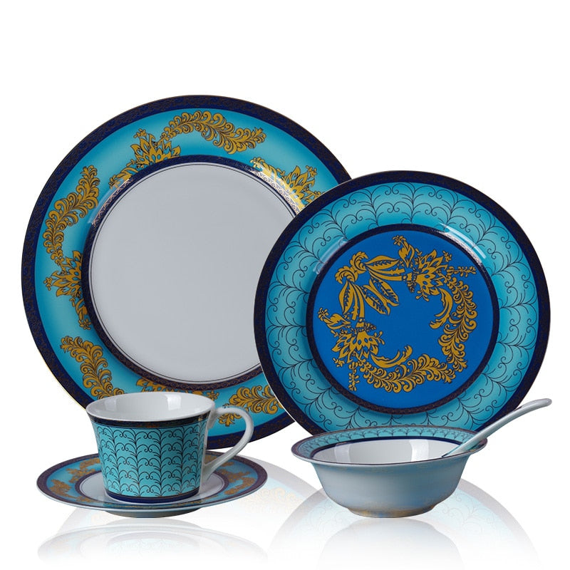 Steak Plate Set Ceramic | Elegant Dinnerware for BBQ & Dinner