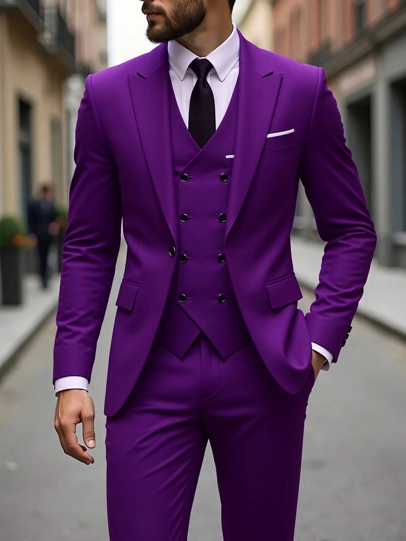 Men's Three-Piece Business Suit - Double-Breasted Premium Set