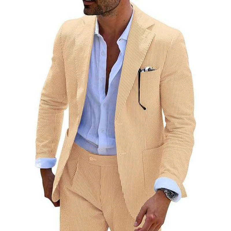 Men's Printed Blazer with Two Buttons – Casual Modern Jacket