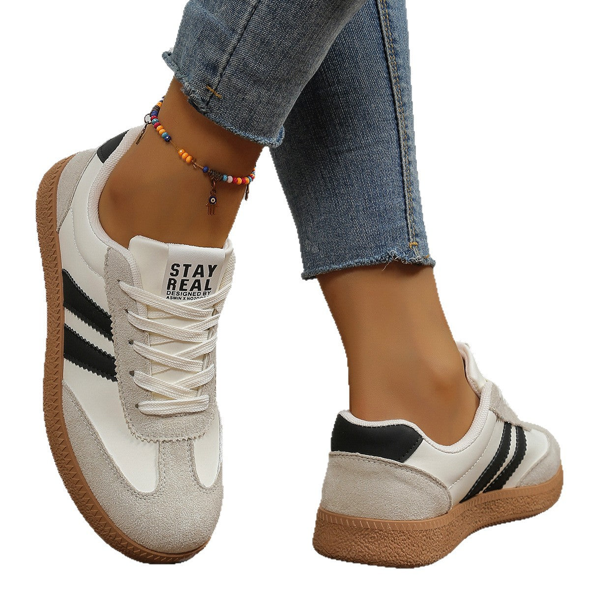 Modische Damen Weiße Sneaker | Elegante Freizeit Schuhe