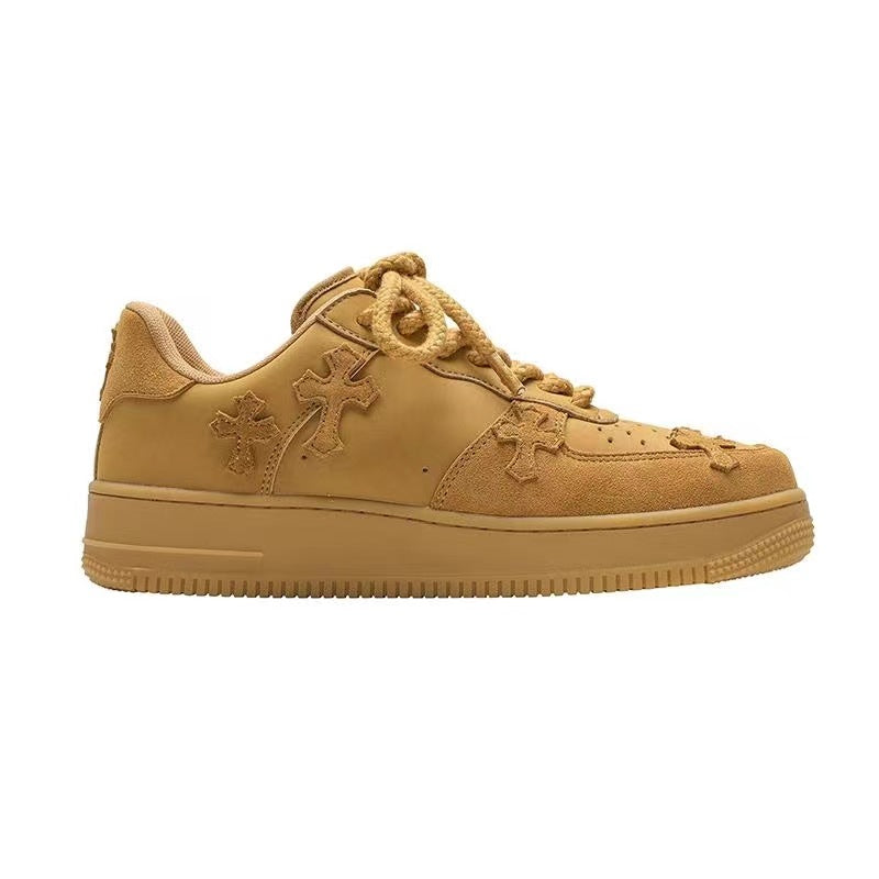 Damen Retro Plateau Sneaker Beige – Stylische Casual Schuhe
