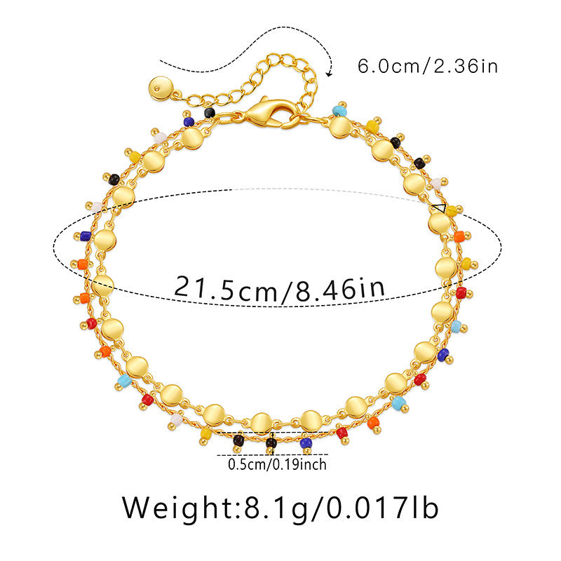 Colorful Boho Anklet with Beads – Ethnic Anklet in Summery Candy Design