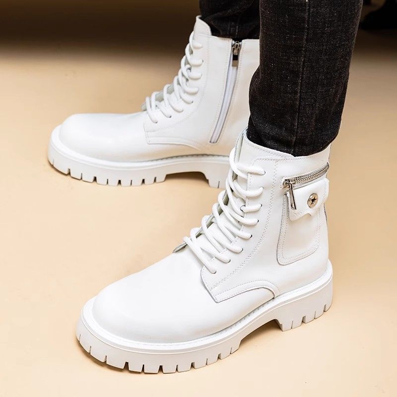 Men's Genuine Leather Martin Boots High Top – Robust Casual Leather Ankle Boots