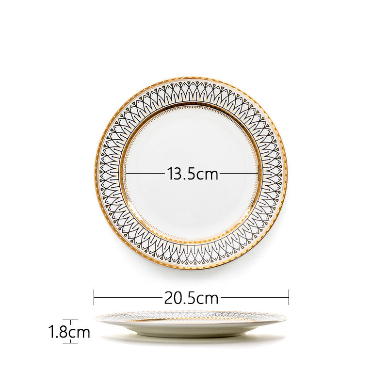 Keramik Teller modern rund | Frühstücksteller elegant Design
