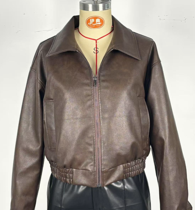 Retro Leather Jacket for Women | Elegant Vintage Leather Coat