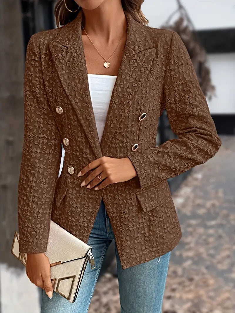 Damen Blazer Doppelreihig – Einfarbig, Elegant & Wintertauglich