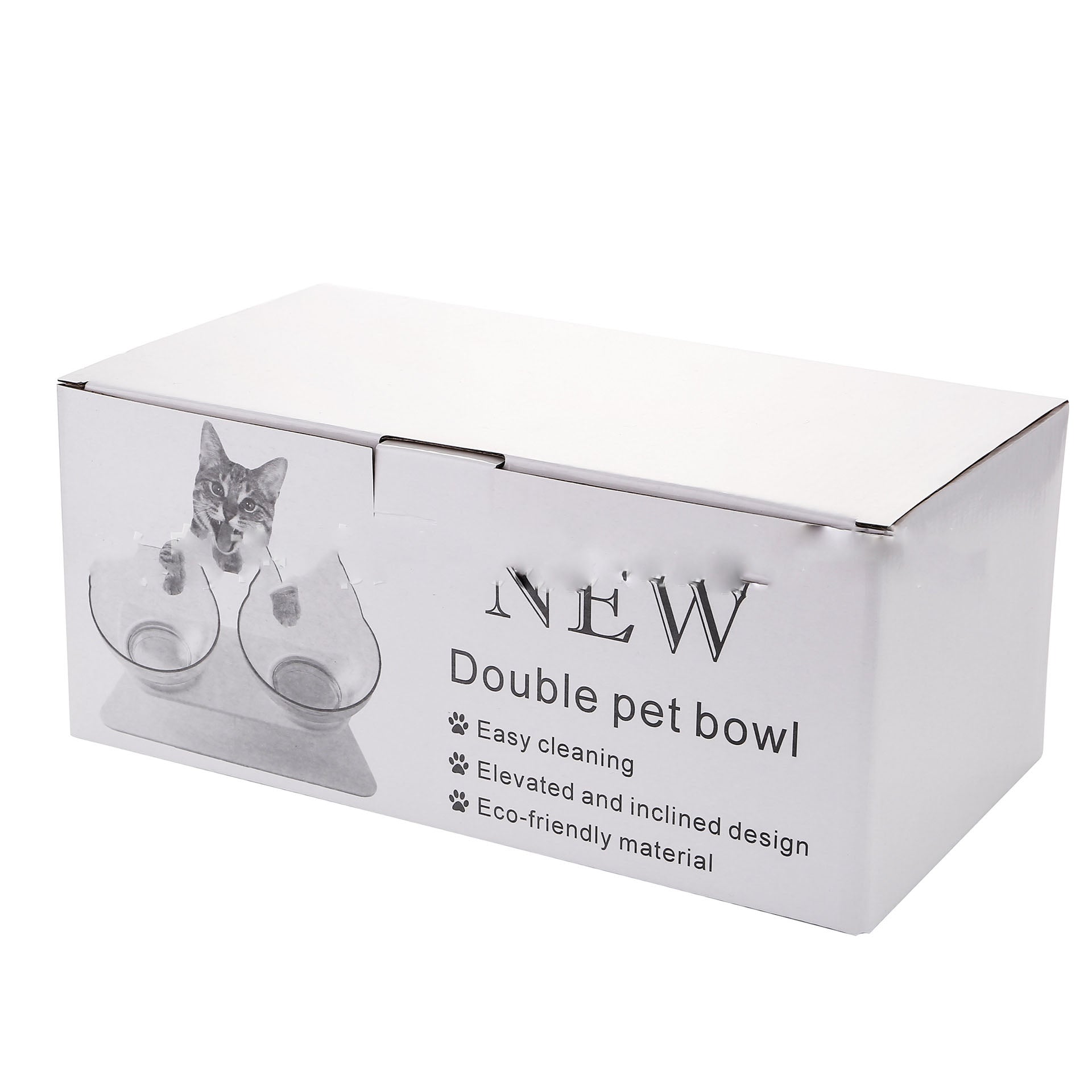 Double Bowl Dog Cat | Elevated Non-Slip Feeder Set