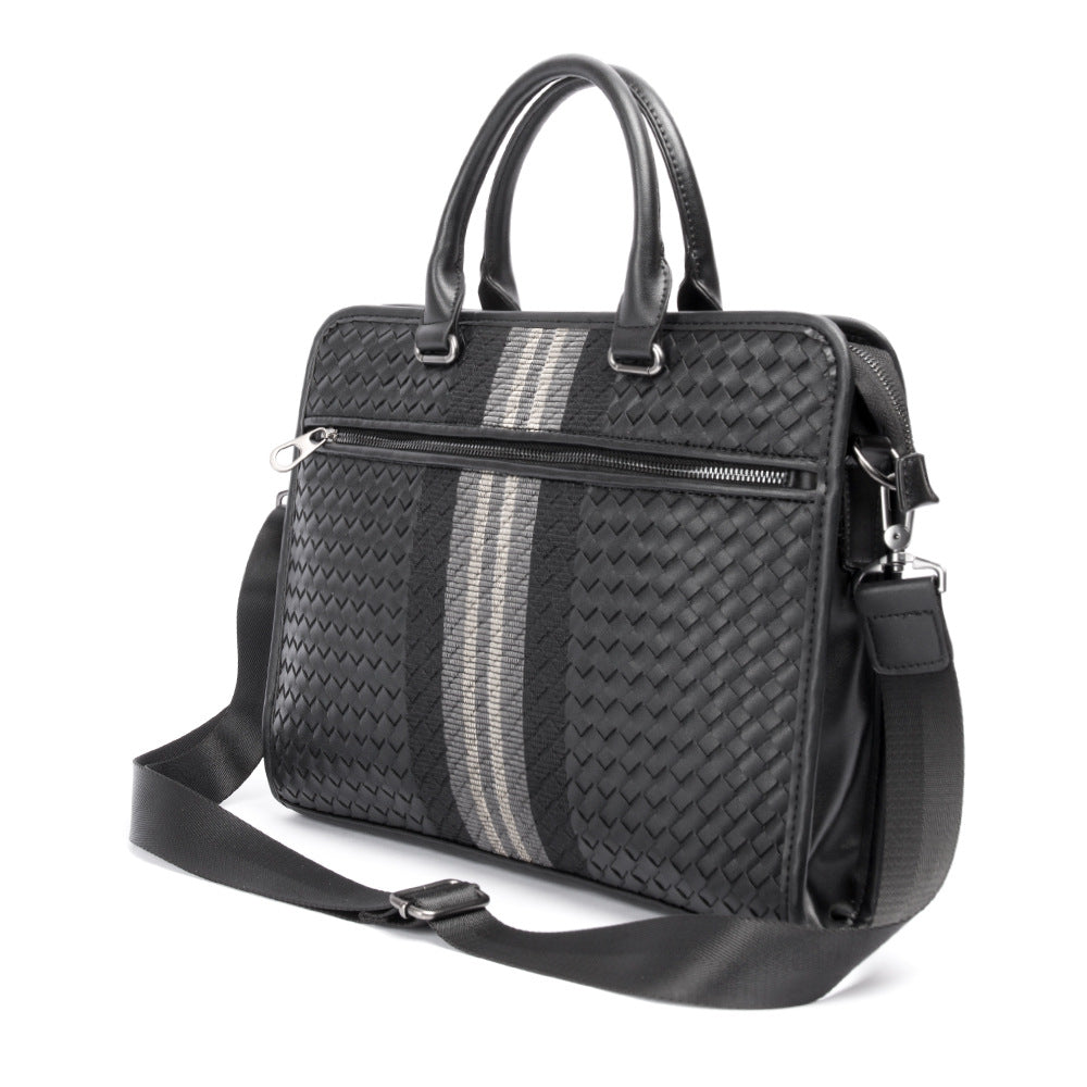 Men's Business Casual Shoulder Bag – Braided Laptop Briefcase