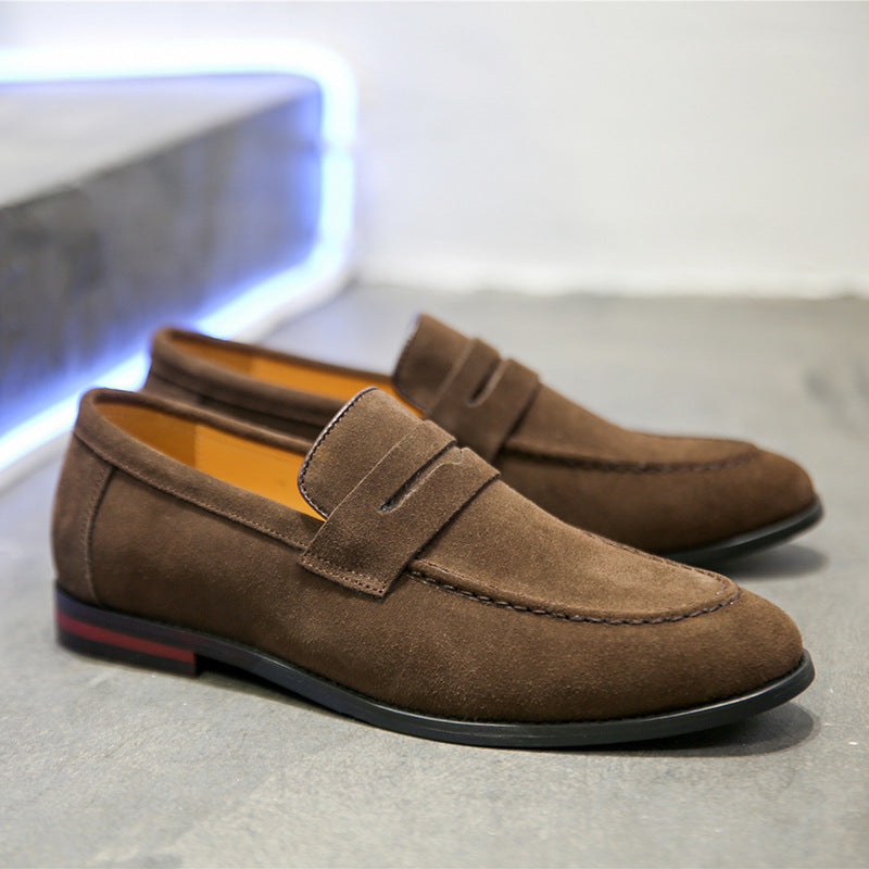 Men's Nubuck Leather Slip-On | Comfortable Casual Loafer Shoes