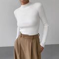 Women's Figure-Hugging Knitted Top – Tight Crew Neck Fashion Top