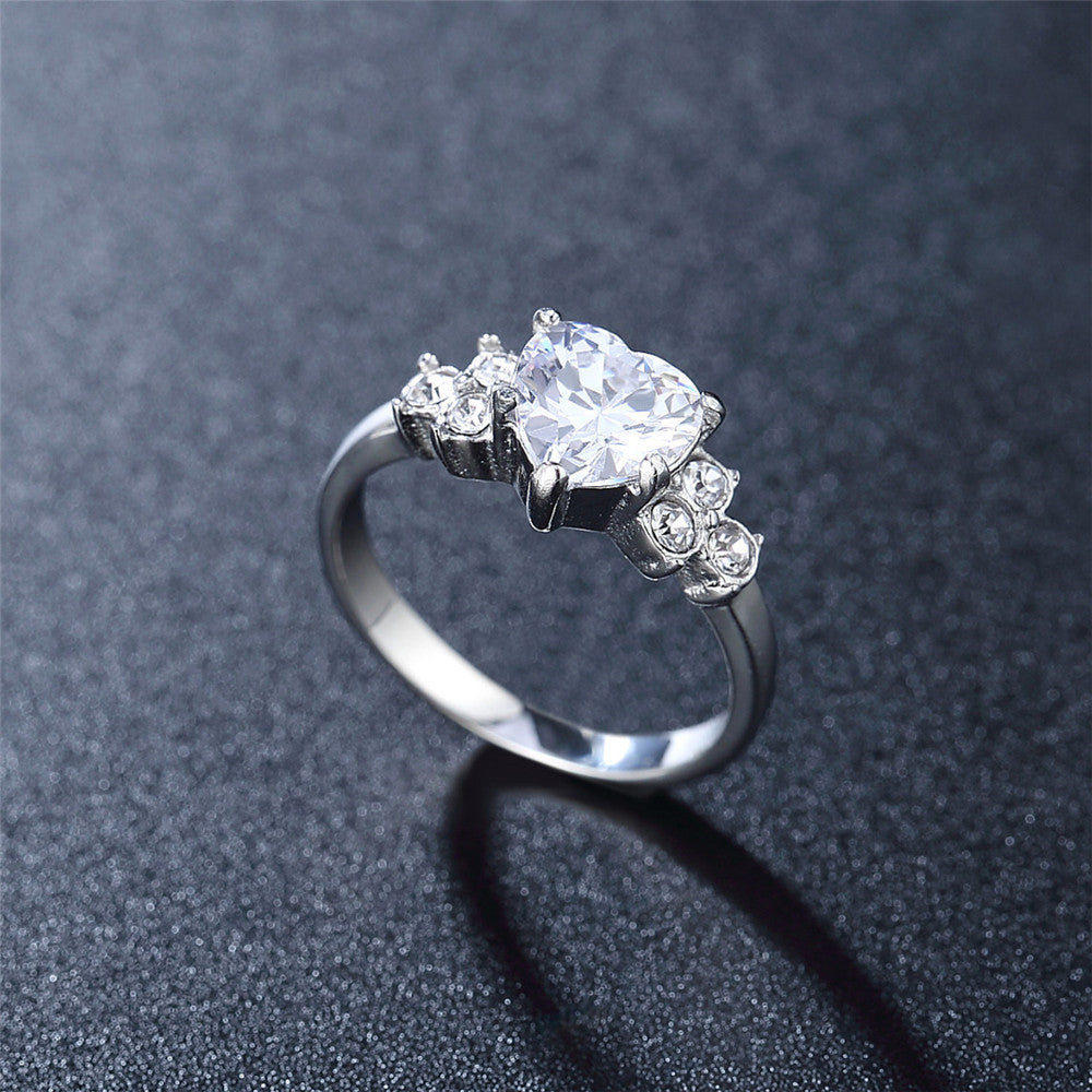 Eleganter Damen Hochzeitsring mit Zirkon – Titanstahl Diamantoptik Ring