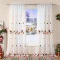 Christmas Curtain Embroidery | Festive Elegant Fir Tree
