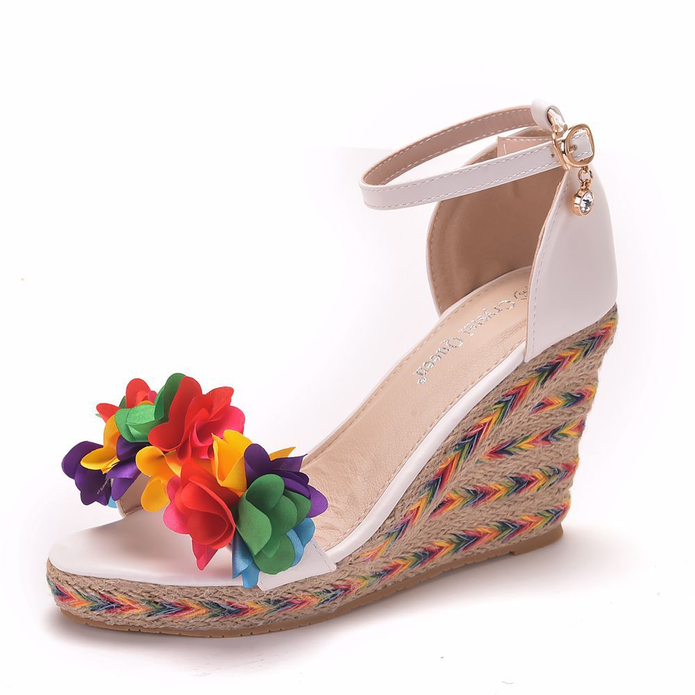 Women's Floral Wedge Sandals | Summer Peep-Toe Sandals
