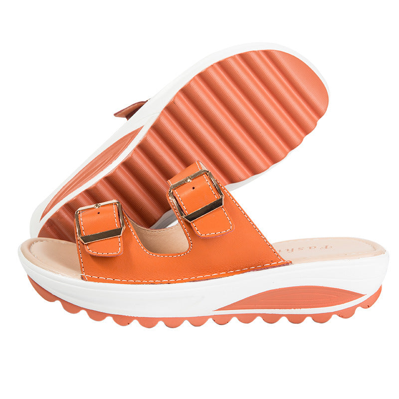 Women's Platform Sandals Leather | Comfortable Wedge Heel Shoes