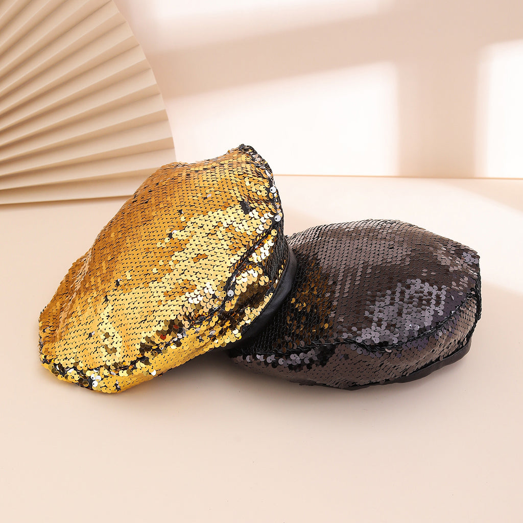 Luxury Women's Sequin Beret - Elegant Beret Trend