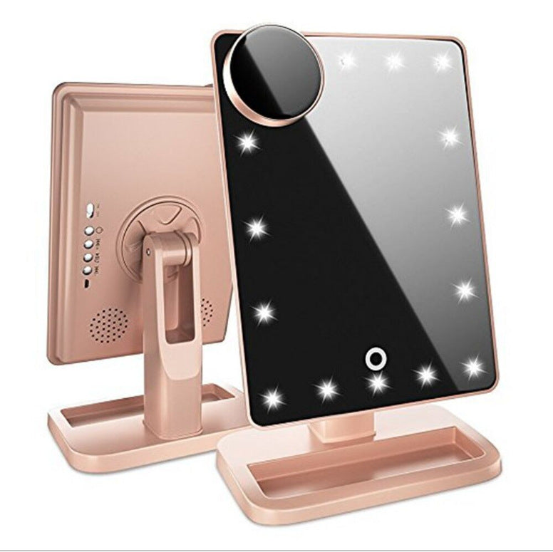 LED Makeup Mirror with Bluetooth Speaker - Touch Beauty Mirror 10X