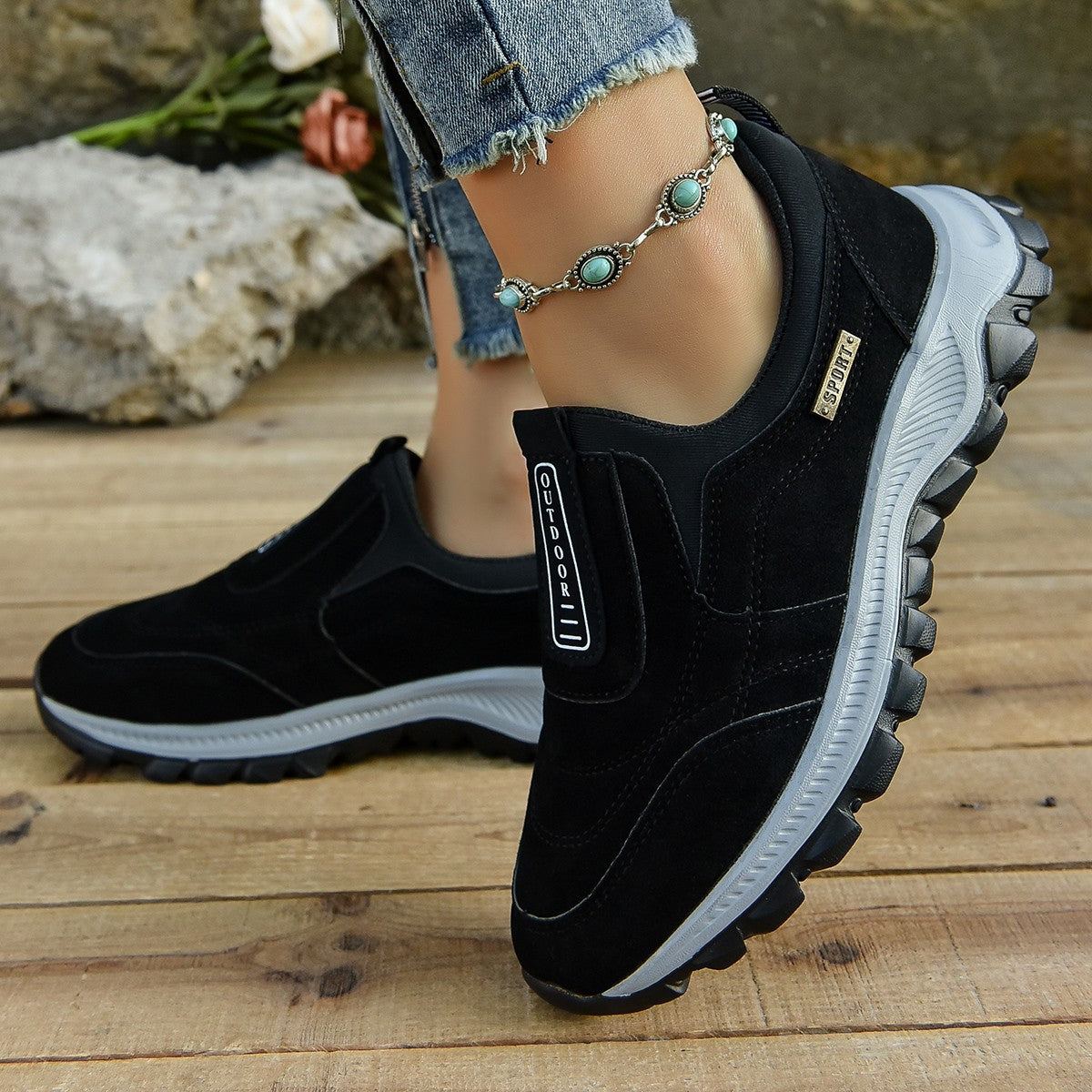 Damen Slip-On Sportschuhe – Komfort Walking Running Sneaker