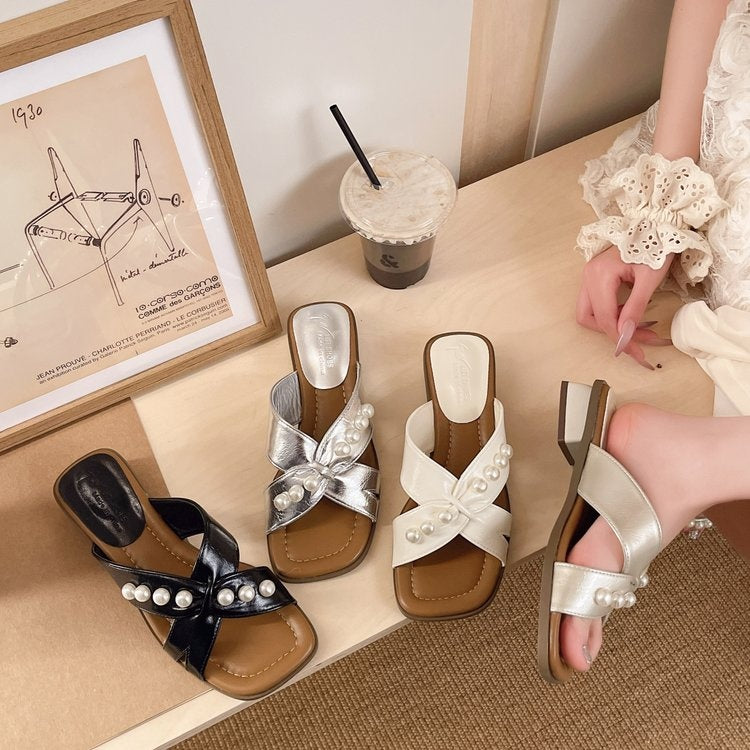 Damen Designer Slides Elegant – Komfort One Strap Pantoletten