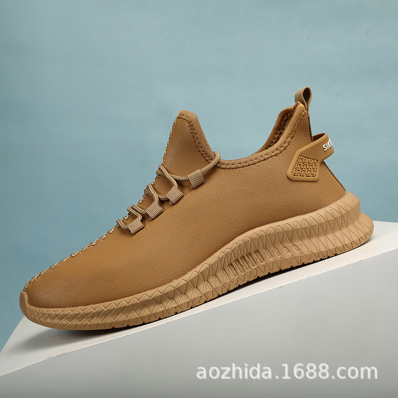 Men's Leather Sneakers | Elegant Sporty Casual Shoes