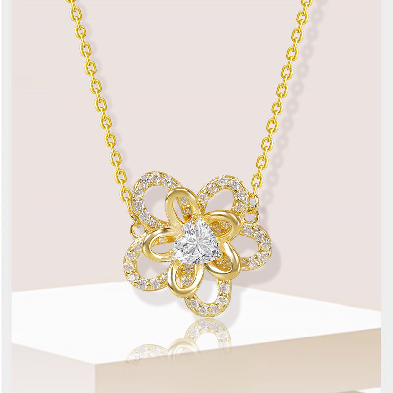 925 Sterling Silver Sunflower Necklace - Symbol of Joy & Elegance