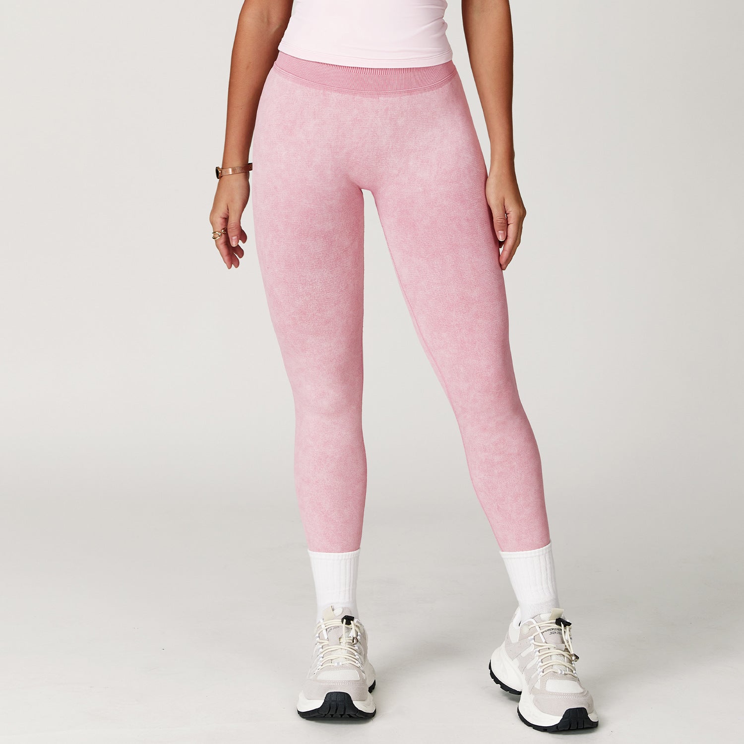 Women's Seamless Stone Washed Yoga Leggings – High Waist Push-Up