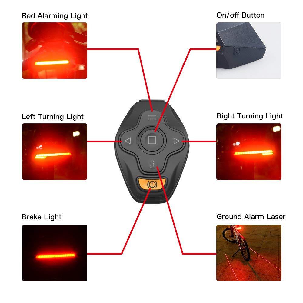 Smart LED Bike Taillight Wireless | USB Rechargeable Waterproof & Automatic