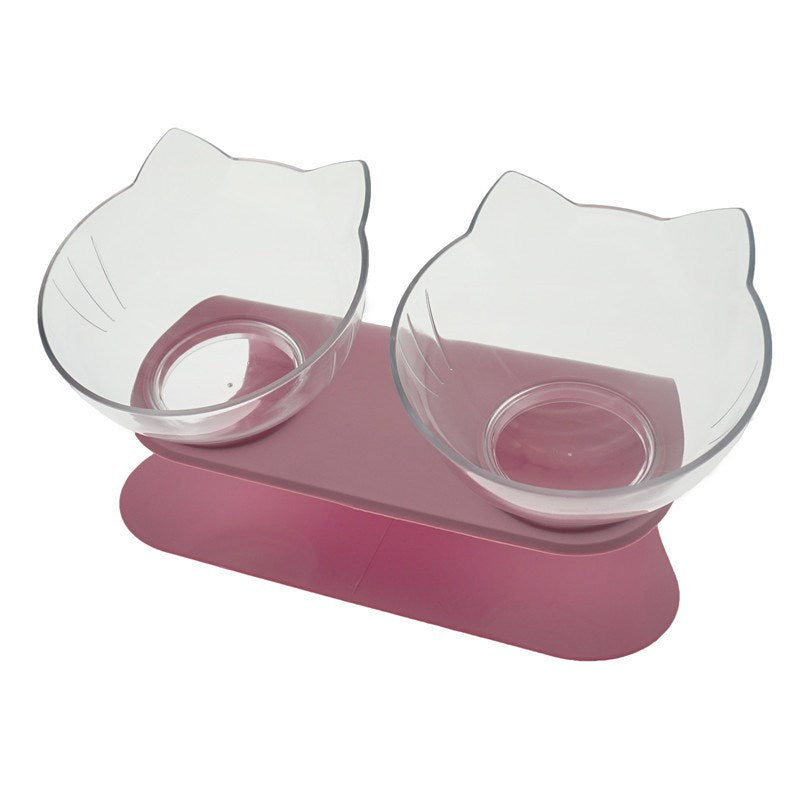 Double Bowl Dog Cat | Elevated Non-Slip Feeder Set